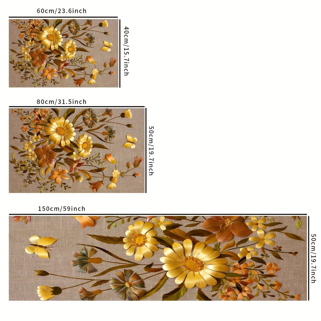 1 шт. кухонные коврики против усталости, водонепроницаемый нескользящий толстый мягкий кухонный коврик OneHouse с цветочным принтом, сверхпрочный комфортный коврик для кухни