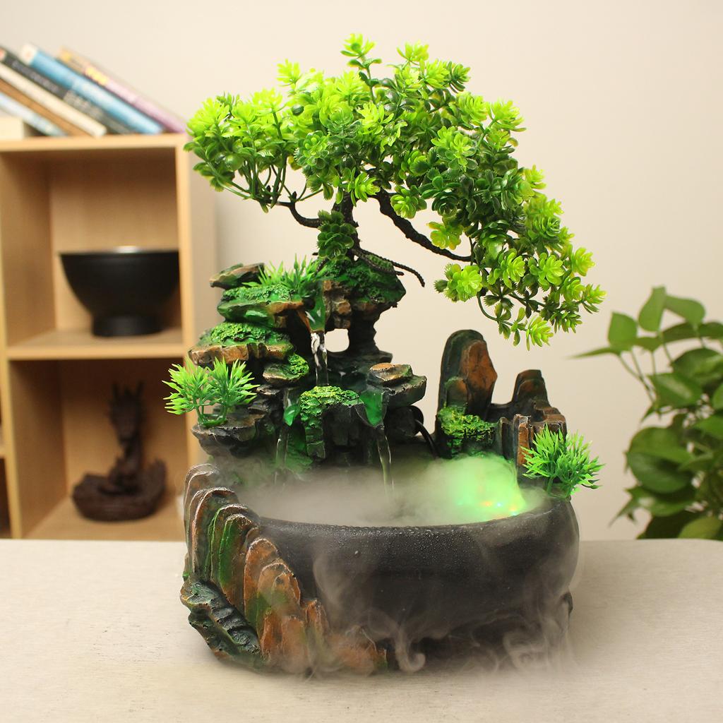Поделки из смолы Настольный фонтан Крытый креативный рокарий пейзаж Декор фонтана Дзен-медитация Текущий фонтан-водопад