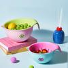 2-Layer Vegetable Washing Bowl Plastic Produce Washer Dopamine Color Colander with Handles Kitchen Helper