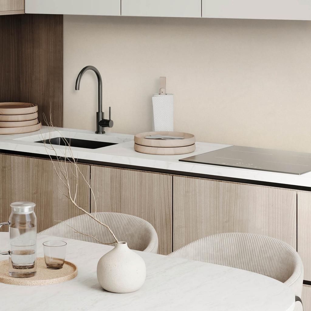 Ready-to-install vinyl panel with decorative print 120x60 cm, beige color