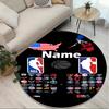 Custom Name Personalized NBA Print Round Rug, Versatile Home Decor Carpet, for Playroom, Apartment, Balcony, Entryway, Hallway Gift