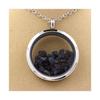 Stones and Minerals. Raw Sapphire Necklace. 20 Mm Medallion Model. Color Silver.