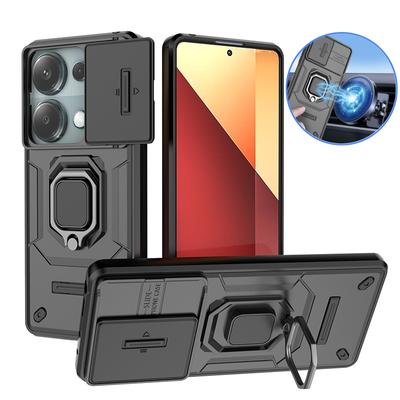Для Poco M6 Pro 4G чехол магнитный держатель кольцо бронированная задняя крышка Poko Poxo Little M 6 Pro M6Pro PocoM6Pro 4G слайдер объектив защитный чехол