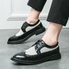 FashionItalian Black Formal Shoes Summer Hollow Men Loafers Wedding Dress Shoes Patent Leather Oxford Shoes Leather Shoes Man Moccasins