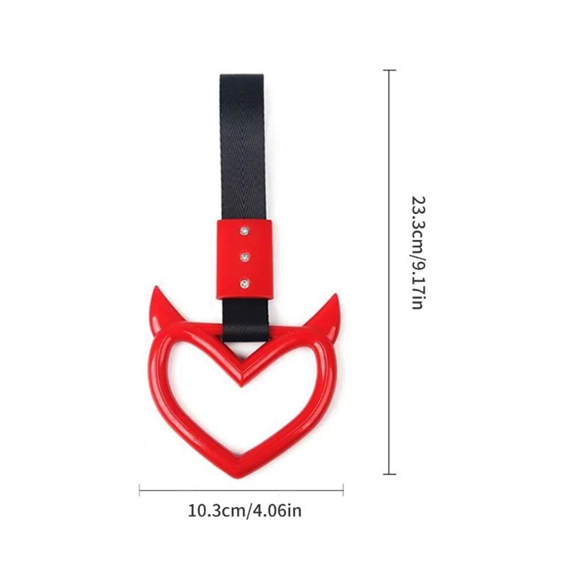 Ручка для поезда, автобуса, сменные кольца для подвески в виде сердца дьявола, подвеска для дрифта, автомобильный внедорожник, ремешок для руки, предупреждающие кольца для заднего бампера