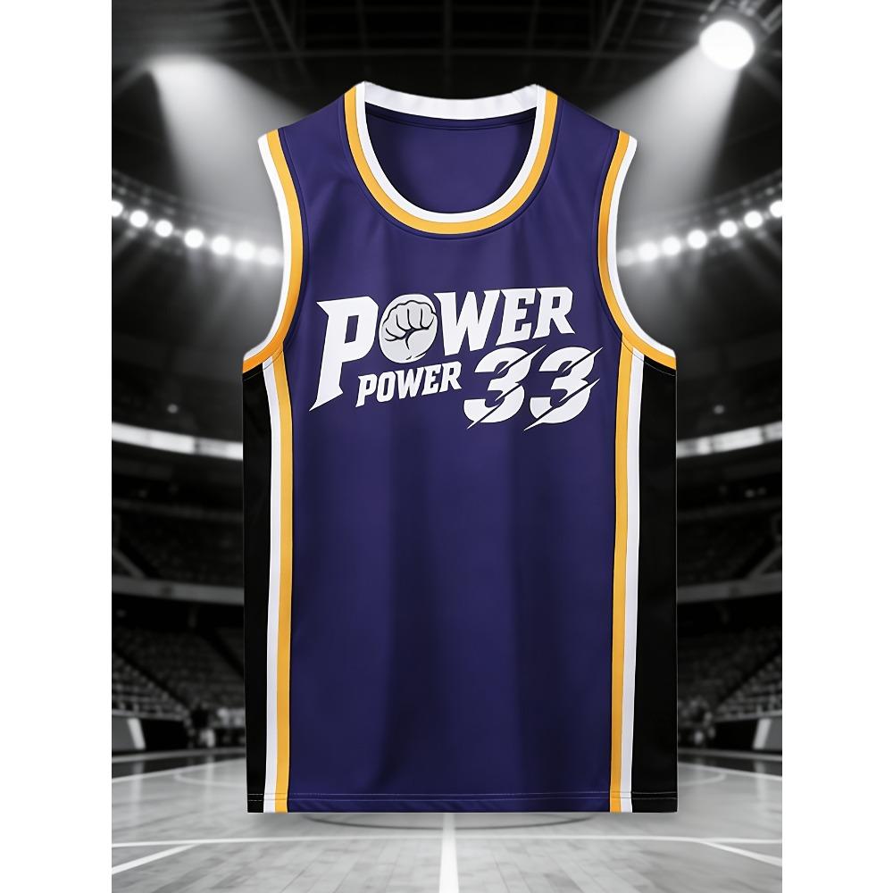 New purple crew neck jersey No. 33 basketball competition suit American basketball sports vest