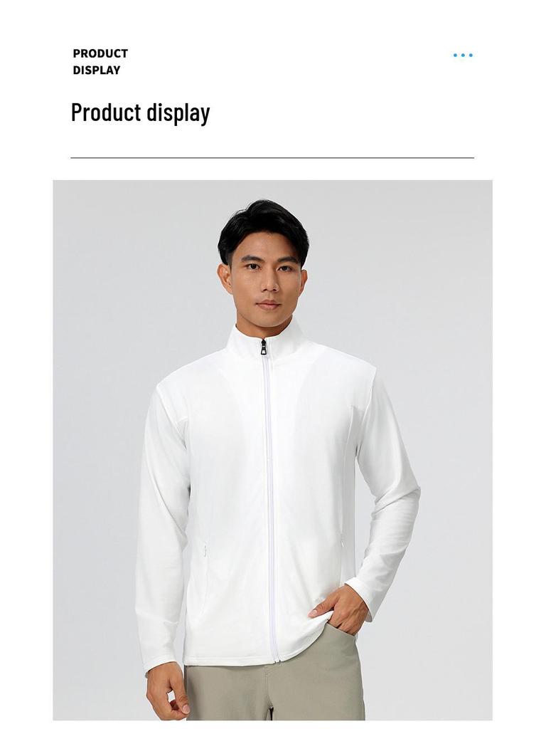 Windproof Quick-Dry Long Sleeve Running Jacket - Men's Thin Stand Collar Sports Cardigan for Spring & Autumn Outdoor Training