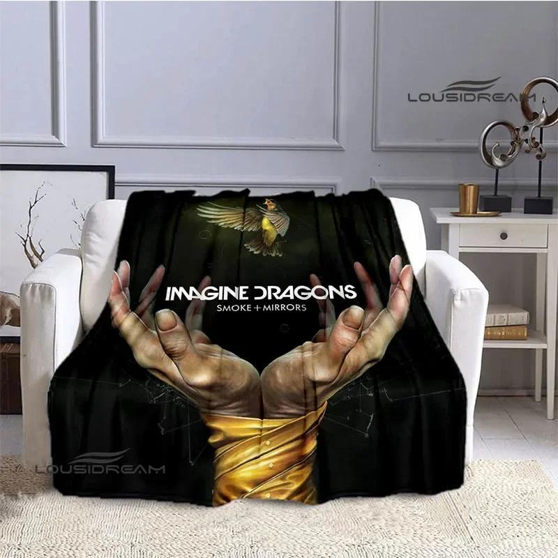 Плед с принтом Rock Band Imagine Dragons, теплый фланелевый плед, подстилка для кровати, мягкий и удобный плед, подарок на день рождения