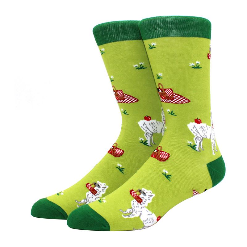 Большие размеры Новые модные носки Happy Funny Couple с забавным персонализированным мультяшным жаккардом Длинные хлопковые носки-трубы