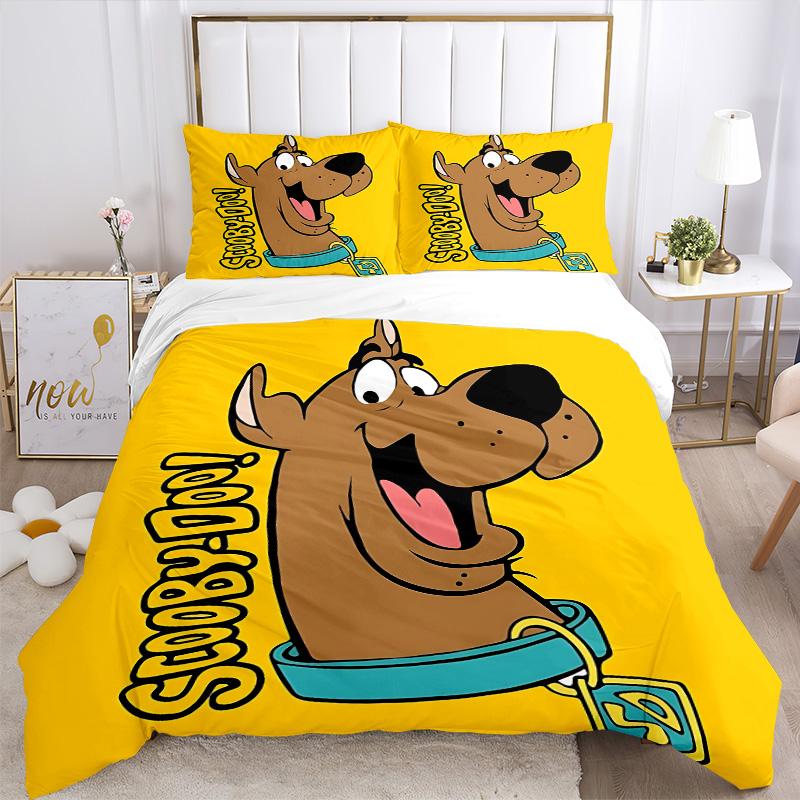 Scoobydoo Mystery Print 3Pcs Bedding Setduvet Cover With 2 Bedropillowcase Home Birthday Gift