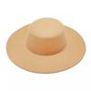 French Wide Brim Felt Hat Elegant Flat-top Cap New Women Flatcap  Women