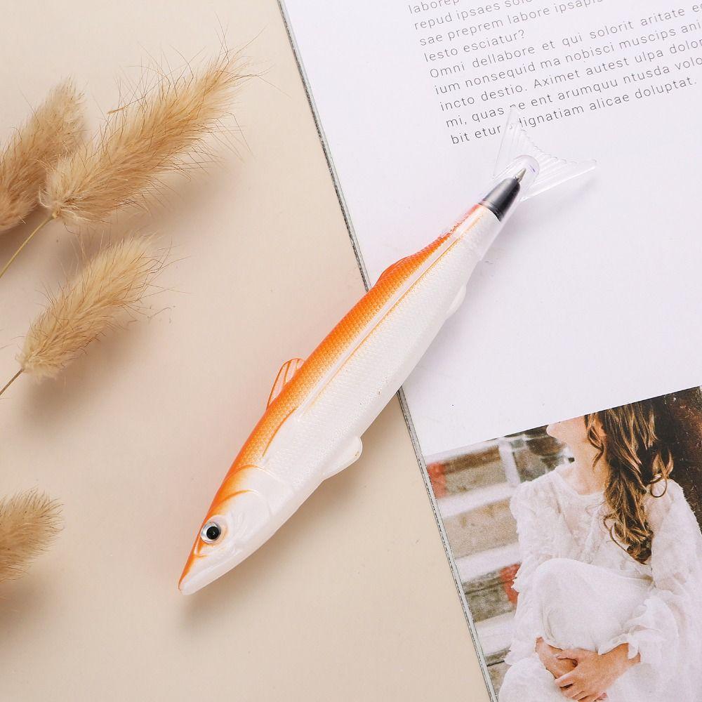 Salt Shape Fish Writing Fountain Pen Plastic Gel Pen Creative Fish Shape Ballpoint Pen  Office