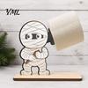 Funny Cartoon Skeleton Decor 2Pcs Halloween Paper Towel Holder, Animal Tabletop Roll Dispenser, Wooden Werewolf Decoration Tissue Stand for