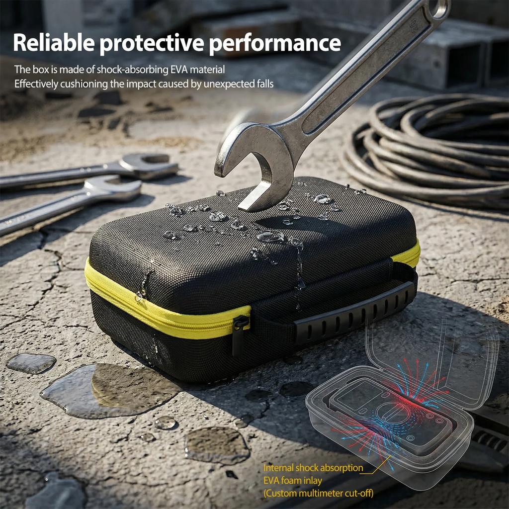 Чехол для переноски мультиметра для Fluke F115C/F116C/F117C/15B+/17B+/18B+ Универсальный ударопрочный EVA Защитное хранение цифрового мультиметра