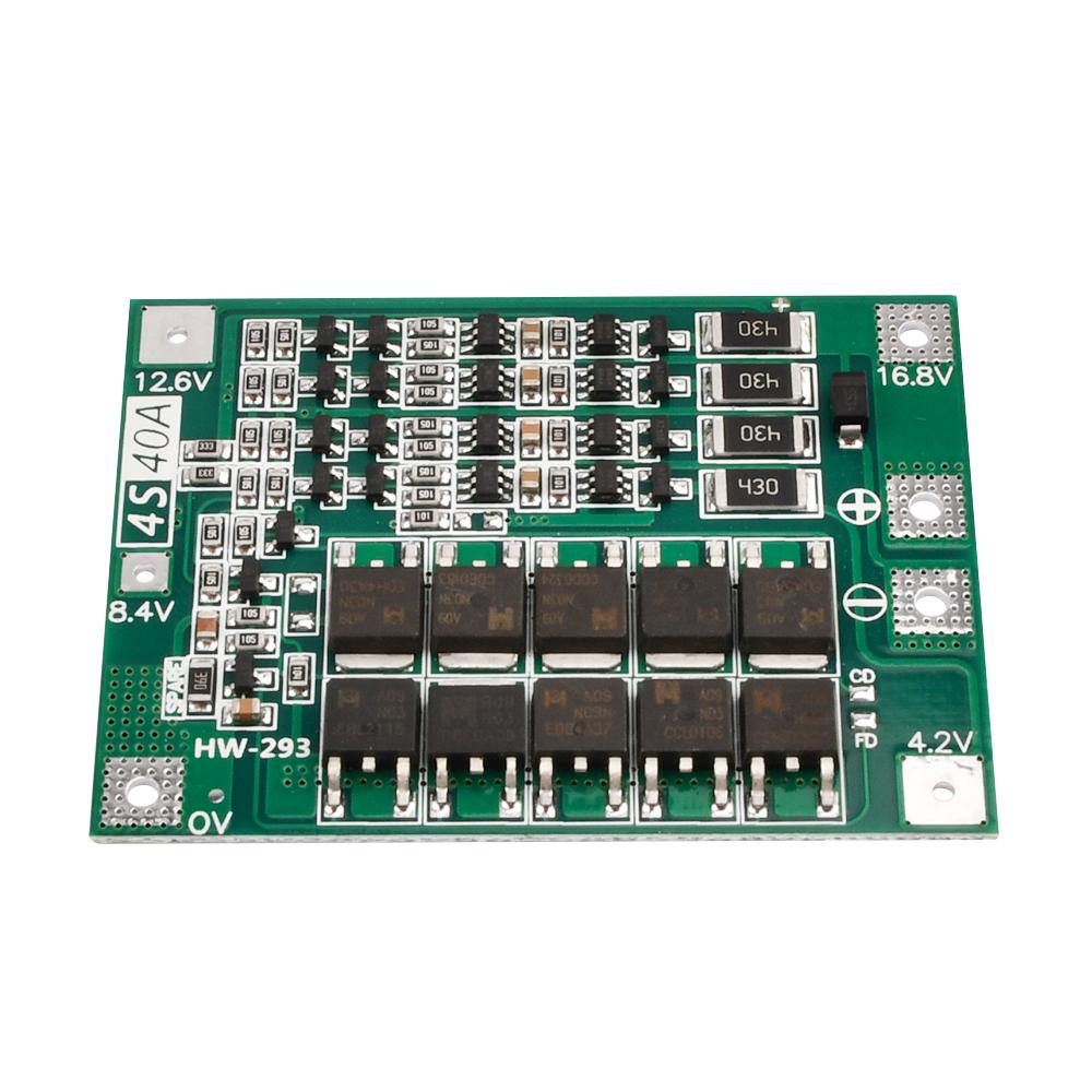 Защитная плата зарядного устройства литий-ионных аккумуляторов 4S 40A BMS 18650 Для двигателя дрели 16.8V с балансировкой