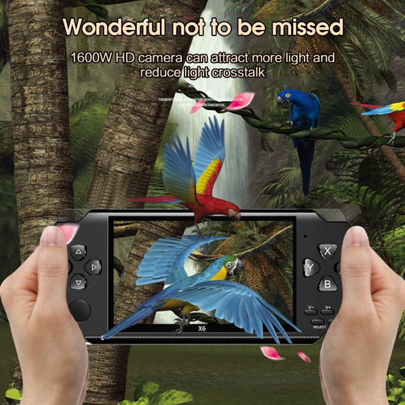 Игровая консоль X6, портативная мини-встроенная портативная игровая консоль 10000 ретро, ​​8 ГБ, 4,3 дюйма, портативные карманные игровые плееры