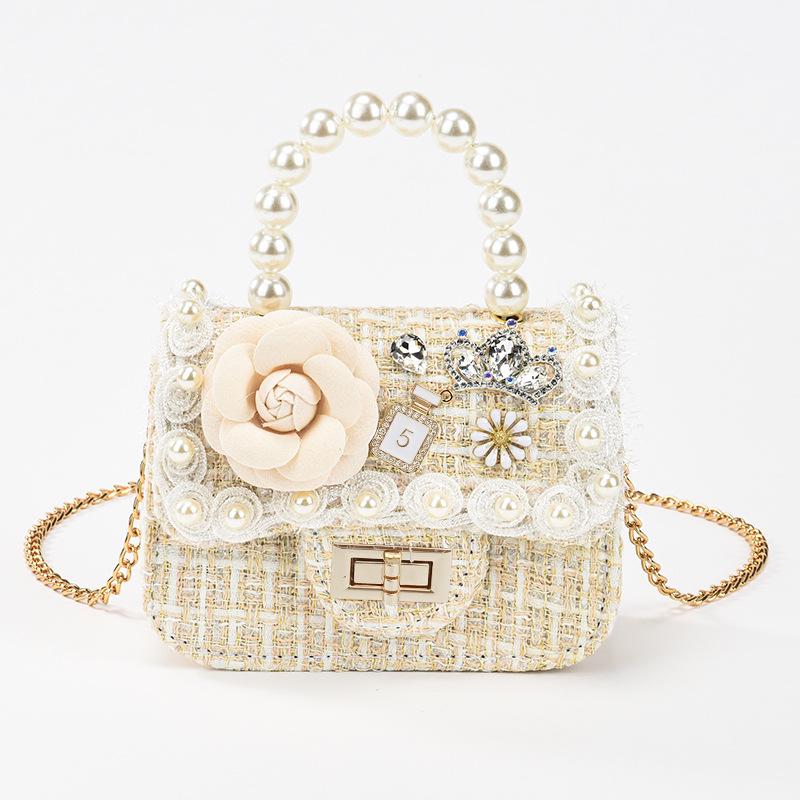 Милая мультяшная женская сумка через плечо с жемчугом и кошелек для монет