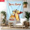 Calvin and Hobbes Custom Name Tapestry Personalized Wall Art Hanging Bohemian Home Decor for Bedroom Dorm Living Room