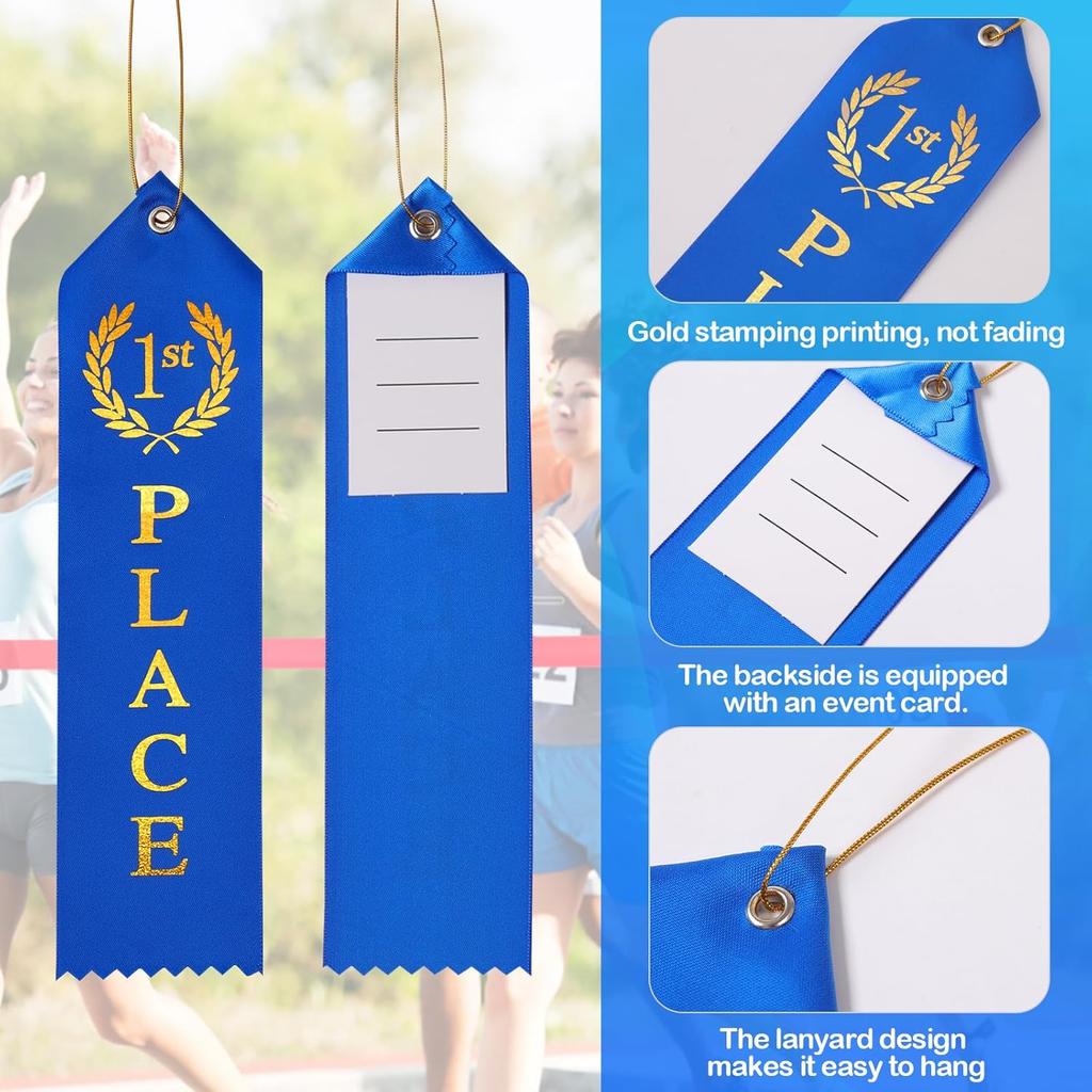 180PCS Award Ribbons Medal Ribbons for 1st 2nd 3rd Place Event Card Rope Included Perfect for Competitions Sports Events School Challenges