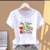 (Asian Size) Short Sleeve T-shirts T Clothing Casual Flower Watercolor Style Trend Fashion Print Female Casual Women's Top Graphic Tee