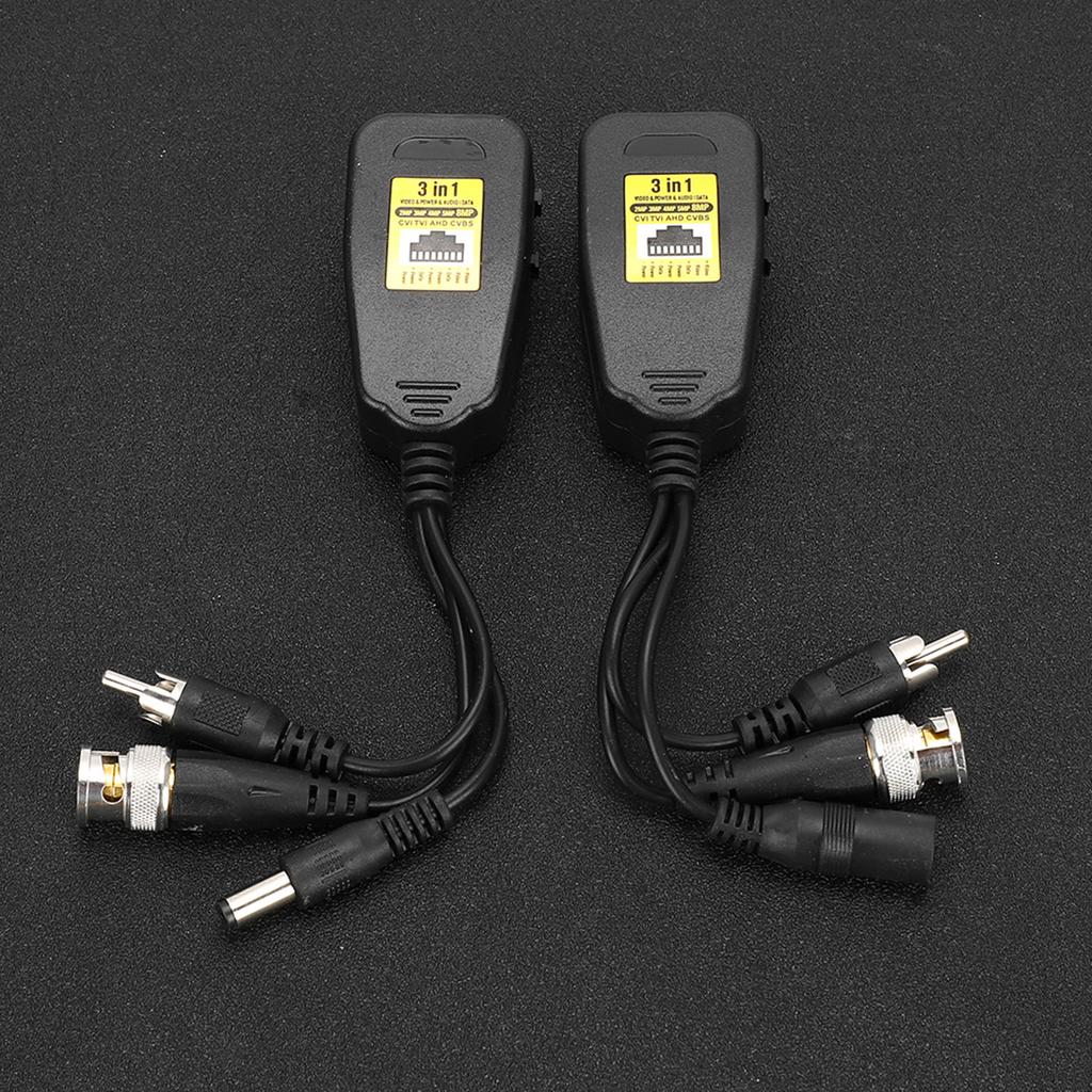 2 пары 3-в-1 PowerVideoAudio Balun Коннектор Передатчик 8MP CVi AHd TVi CVBS
