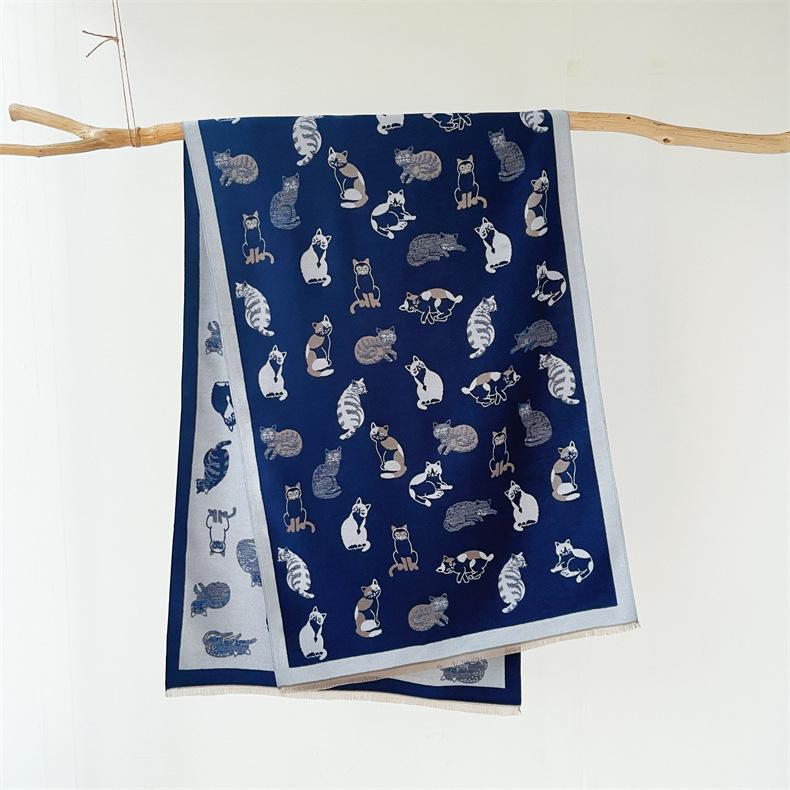 2024 Autumn/Winter New Imitation Cashmere Exterior Warm Office Versatile Extended Thick Scarf Air Conditioning Room Shawl for Women