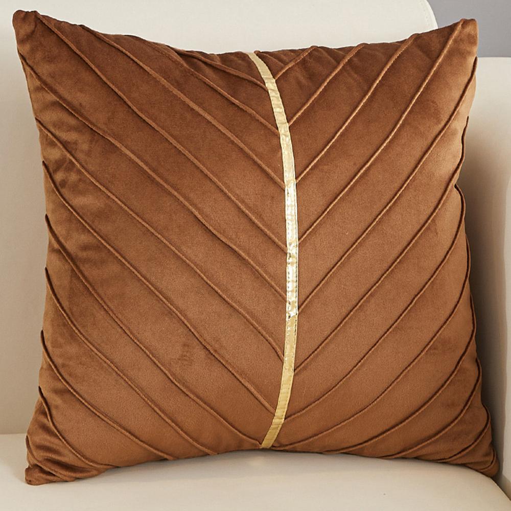 Luxury Nordic Velvet Throw Pillow Covers Gold Leather Decorative Couch Pillowcase Retro Square Pillow Cases Home Textile