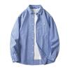 Ретро Осеннее Пальто Модная Полосатая Свободная Японская Рубашка с Длинным Рукавом Мужская Повседневная Рубашка