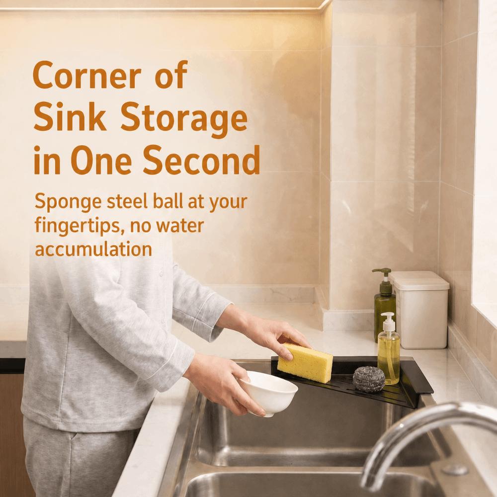 Non-Slip Sink Drainer Triangular Kitchen Sink Storage Shelf for Kitchen Utensil
