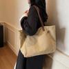 Retro Large Capacity Canvas Bag Solid Color Student Hand Shoulder Bag