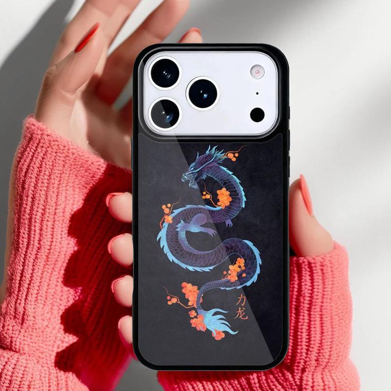Чехол для телефона в японском стиле с драконом для iPhone 17 16 15 14 13 Pro Max Задняя крышка для 12 11 Pro Coque
