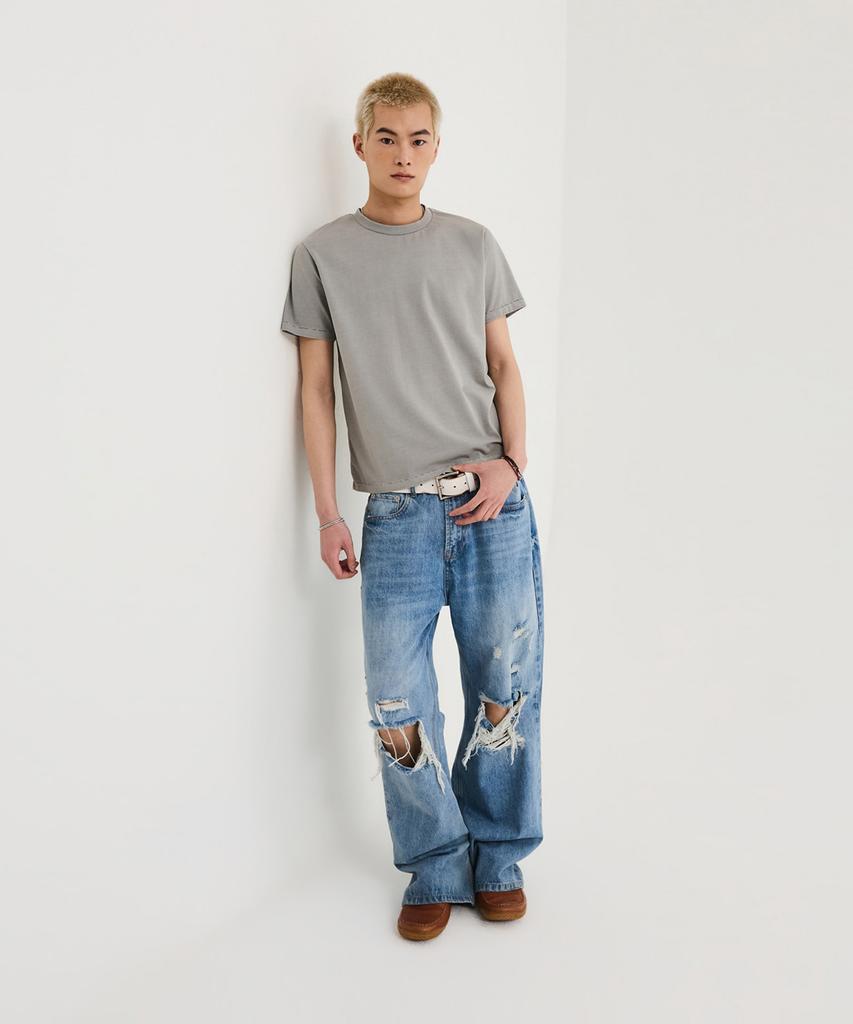 LEIRE Distressed Flare Denim Pants [Light Blue]