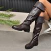 2025 Новые женские ботинки больших размеров Длинные ботинки Мода Spice Girl Ветер Кряканье Хорошая носка Двухсторонние ботинки