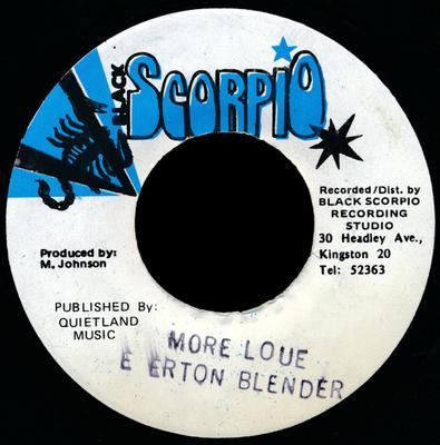 7-дюймовая пластинка EVERTON BLENDER More Love NONE BLACK SCORPIO 1994 Ямайка Регги Ска Даб Б/У