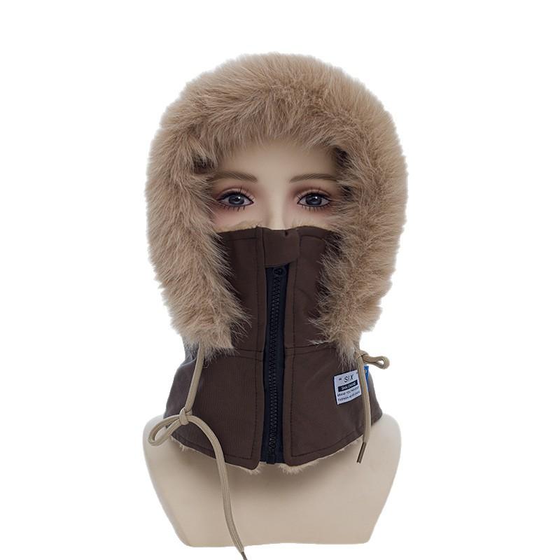 Winter ear protection thunder hat children ski velvet warm wind and snow mask scarf integrated hat cycling hat men