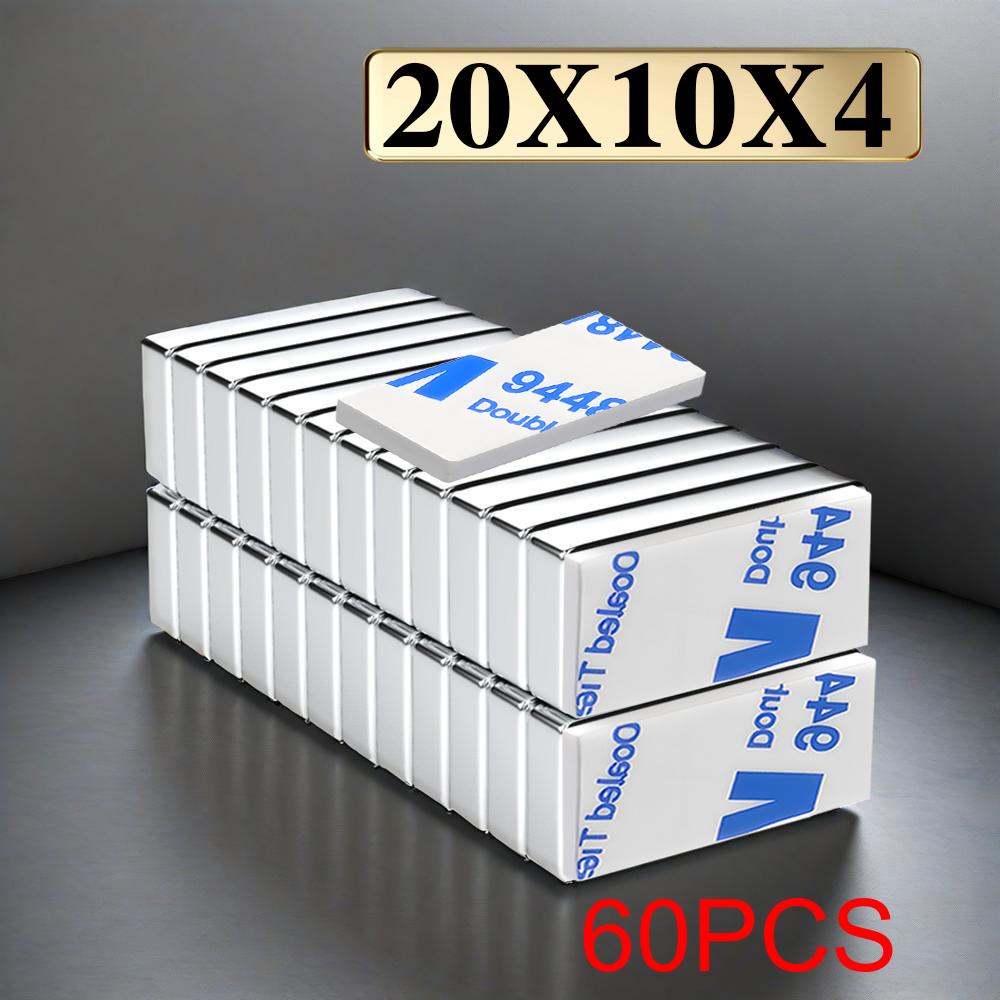 20x10x4-5 мм Супермощный Блок Неодимовый Магнит С двусторонним клеем Магнит N35 Сильный Постоянный Магнитный imanes