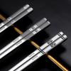 316 Stainless Steel Chopstick Laser Engraving Chinese Chopsticks Antiskid Household Metal Reusable Chopstick Kitchen Tableware