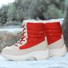 Зимние сапоги, плюшевые теплые ботильоны, женская утепленная обувь из хлопка среднего размера на шнуровке, нескользящая обувь