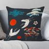 Luxury Home Decor Cushion Cover Chinese Style Crane Embroidery Style Pattern Printed Pillow Cover Office Sofa Cushion Cover