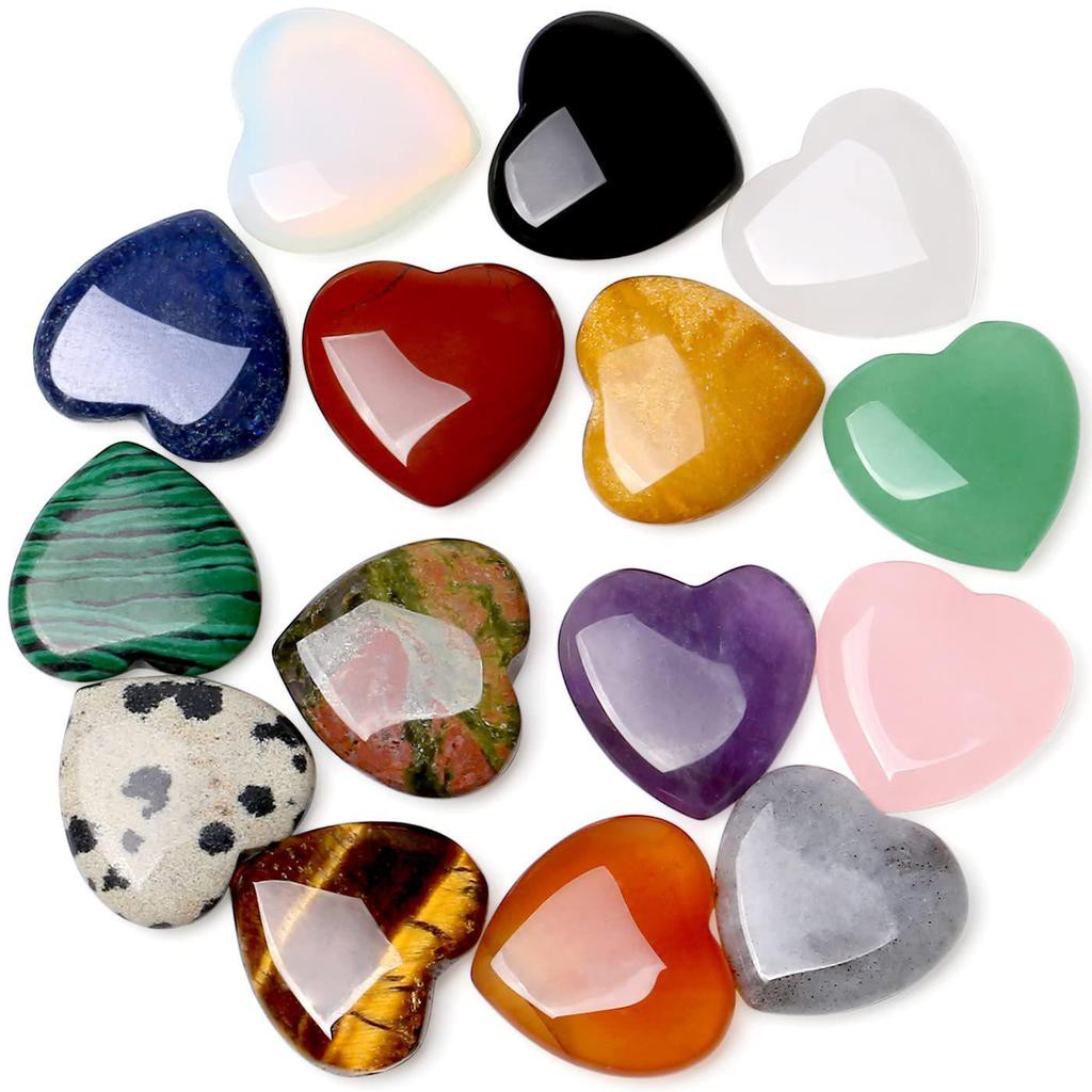 Natural Rose Quartz Heart-Shaped Crystal Gemstone - 2cm Polished Palm Stone