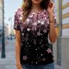 Женская летняя футболка с цветочным принтом в стиле ретро, футболки с коротким рукавом, повседневные топы с принтом