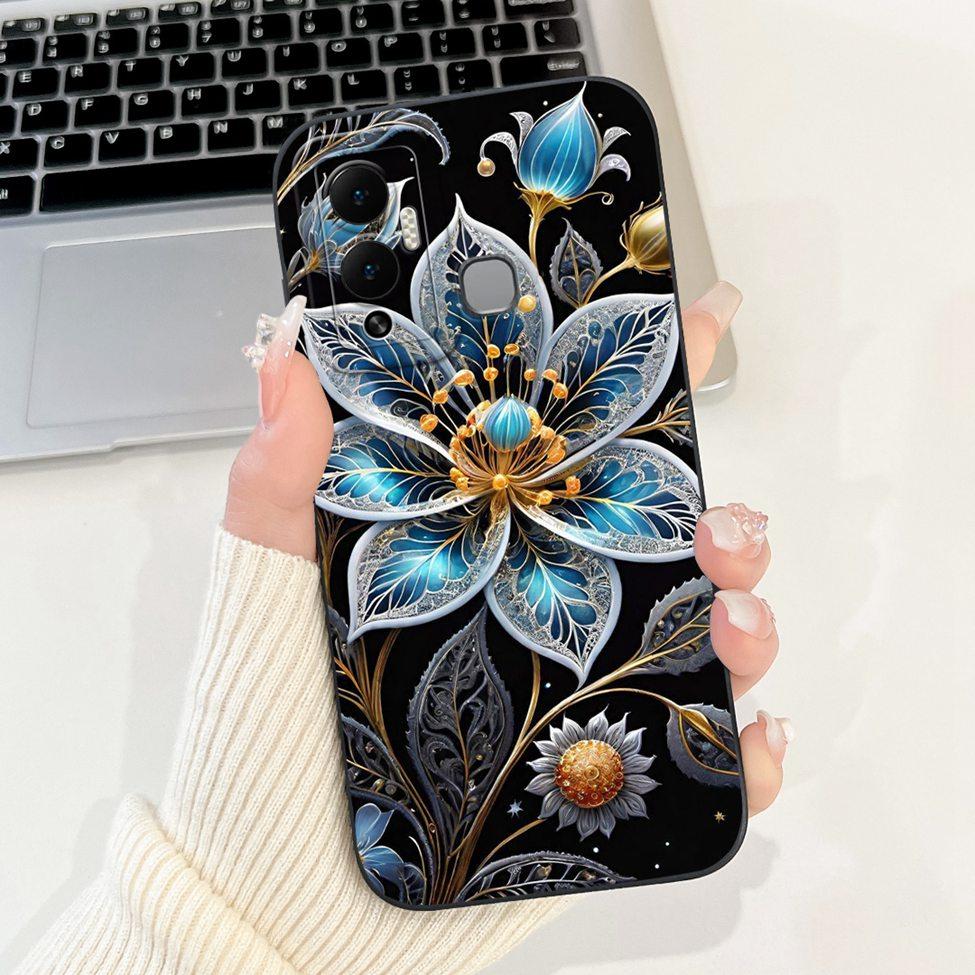 For Infinix Hot 12 Play Case Silicone Cute Fashion Butterfly Love Painted For Cover Inifnix Hot 12 Play Phone Case X6816 X6816C