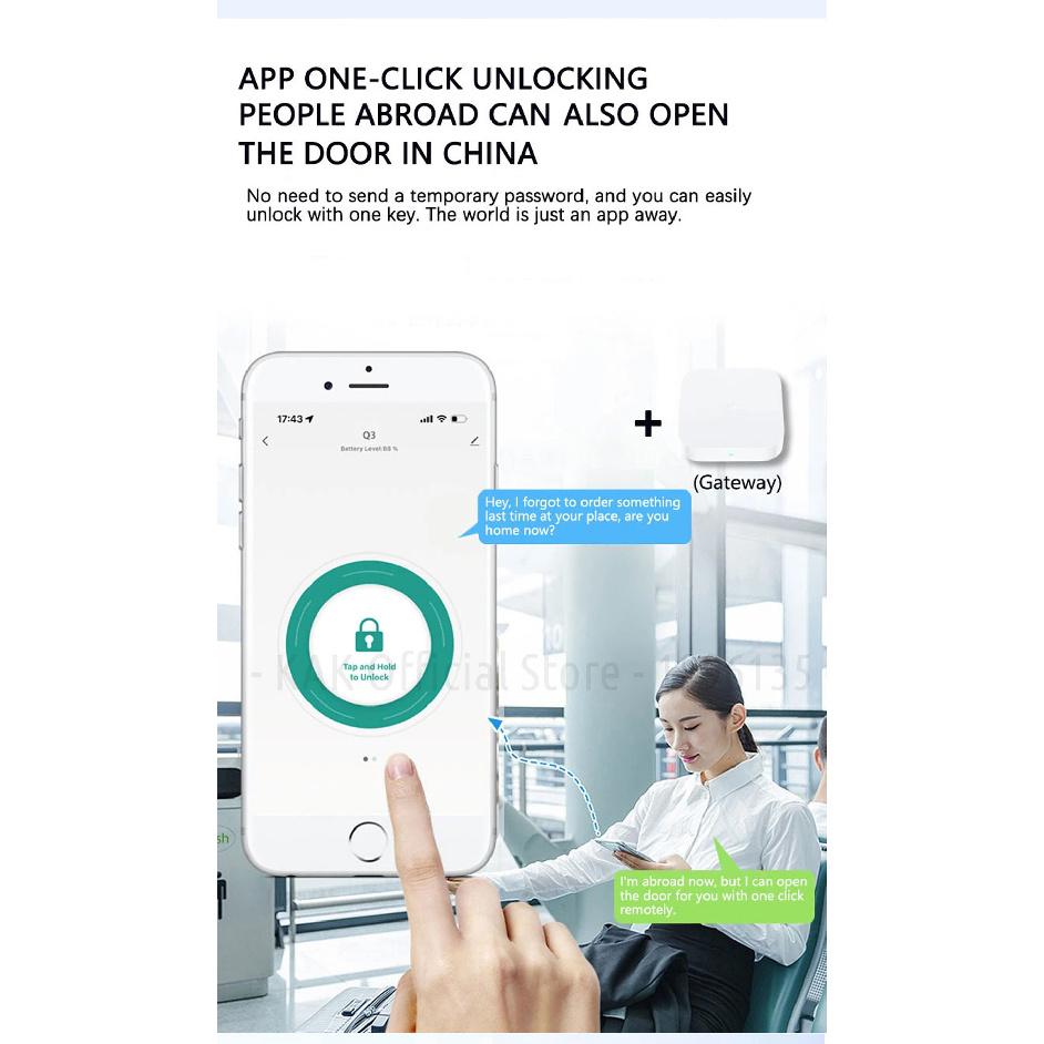 KAK Tuya Handle Fingerprint Key Card Digital Smart Door Lock Keypad Key Entry Electronic Lock 180 Days Super Long Standby Time