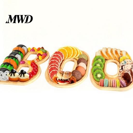 Unique Serving Set 3Pcs Halloween BOO Letters Fruit Tray, Large Fillable Candy Server, Snacks Event Decor Cookies Platter, Spooky Tray for Movie Night