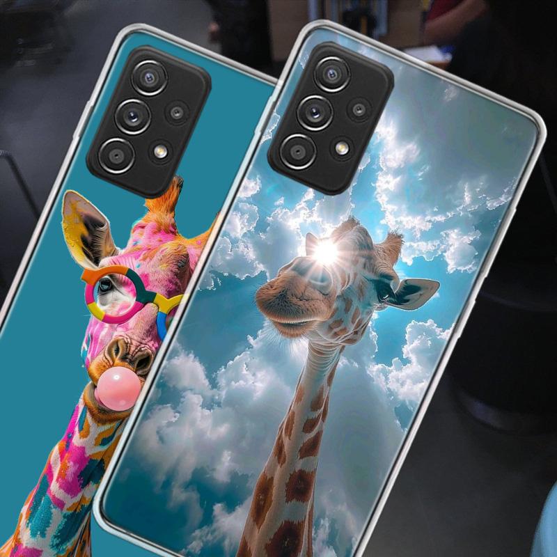 Чехол для телефона с жирафами и длинными шеями для Samsung A54 A57 A37 A17 A14 A15 A12 A24 A34 A55 A35 A25 A52S A07 A05S A04S A22 A32 A72 G
