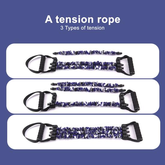 Регулируемый эспандер с отсоединяемым 3-трубным грудным эспандером, плечевым эспандером, для силовых тренировок, фитнеса, растяжки всего тела, с ручкой