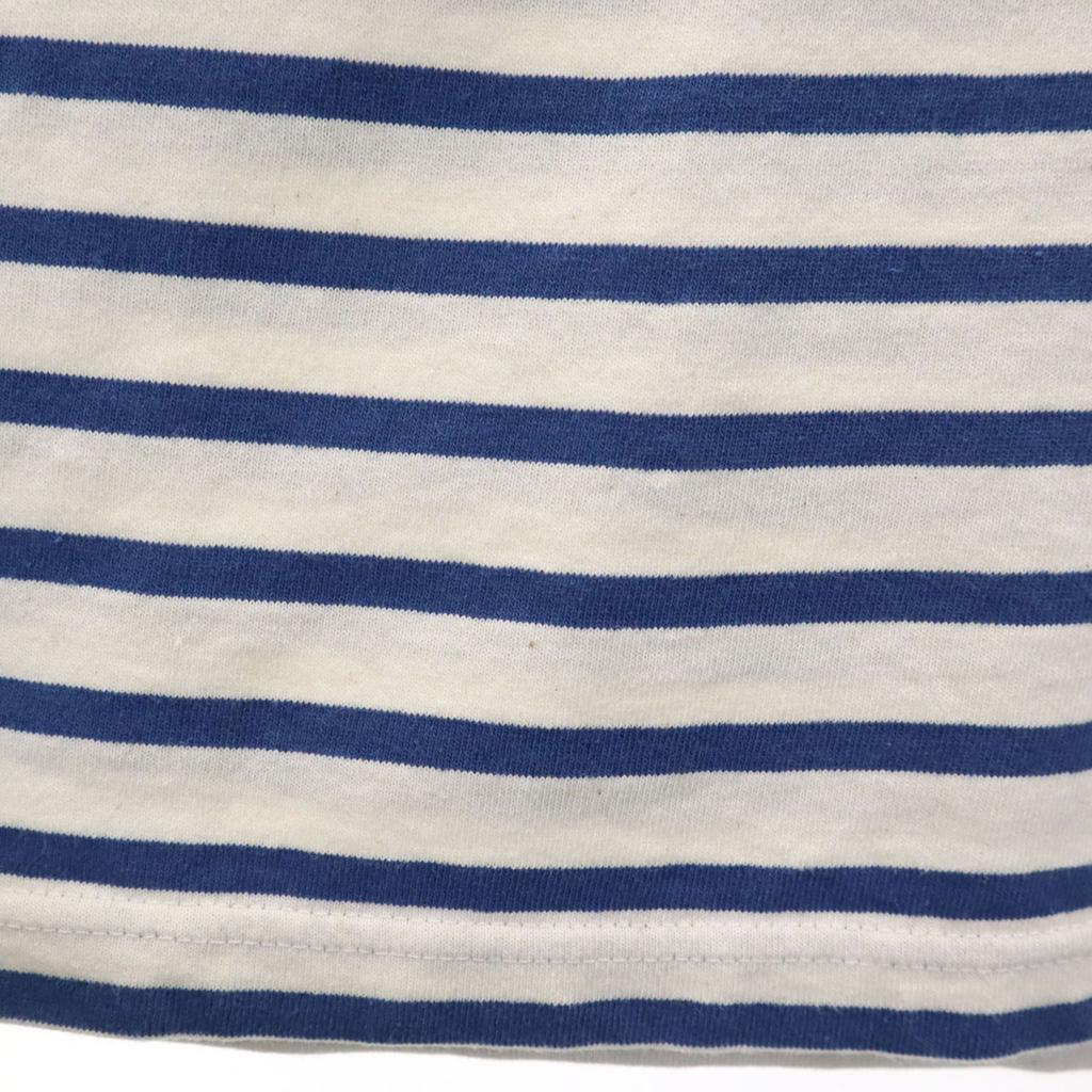 Orcival Made In France Border Pattern Short Sleeve Boat Neck Basque Shirt Women Used