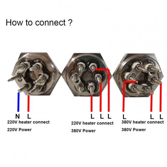 LJXH DN32 1 1/4" BSP Резьба 3U Трубчатый Электрический Погружной Нагревательный Элемент с Зондом и Заземляющим Винтом 3/4.5/6/9/12 кВт