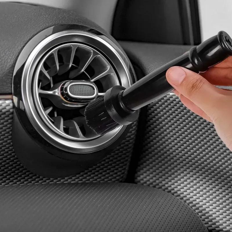 Универсальная щетка для чистки автомобиля, щетка для чистки винтов ступицы колеса автомобиля, круглая щетка для чистки воздуховыпускных отверстий приборной панели автомобиля
