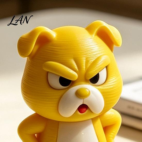 Room Decor for Kids And Adults Little Yellow Dog Ornament, 3D Printed Durable PLA Cute Cartoon Desktop Decorative Ornament Figurine, Funny Arrogant